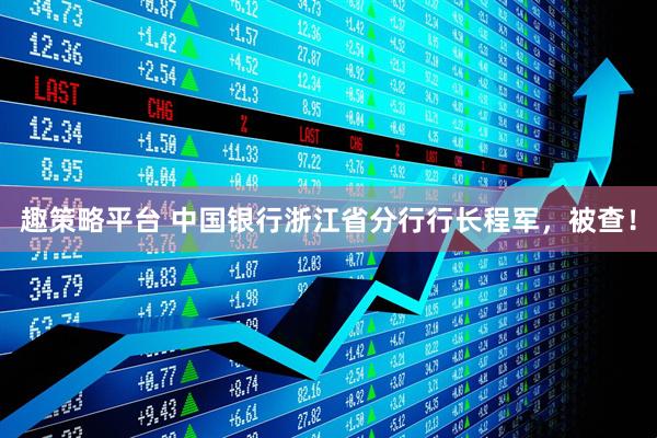 趣策略平台 中国银行浙江省分行行长程军，被查！